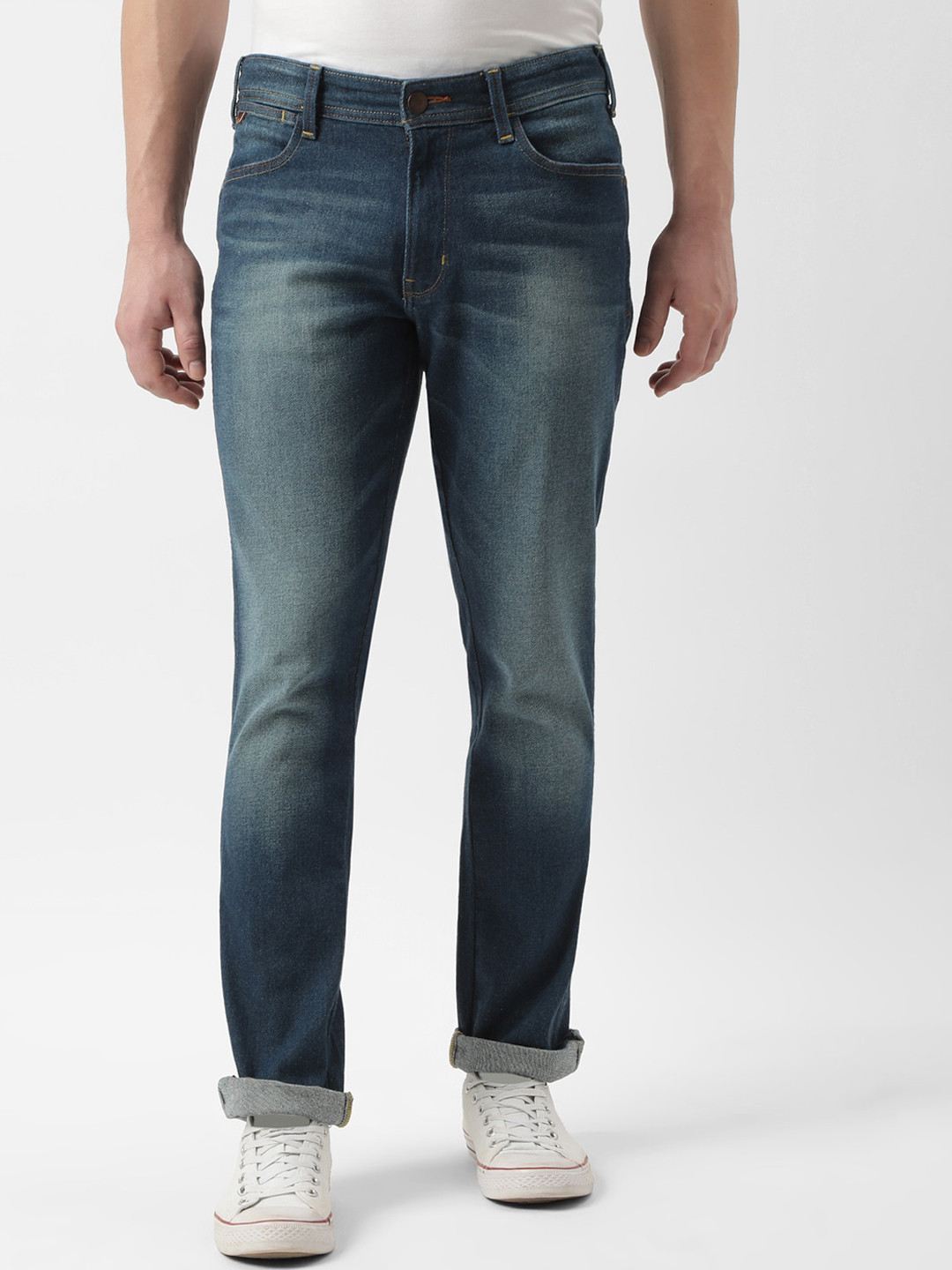 Wrangler Men Millard Low Distress Heavy Fade Stretchable Jeans
