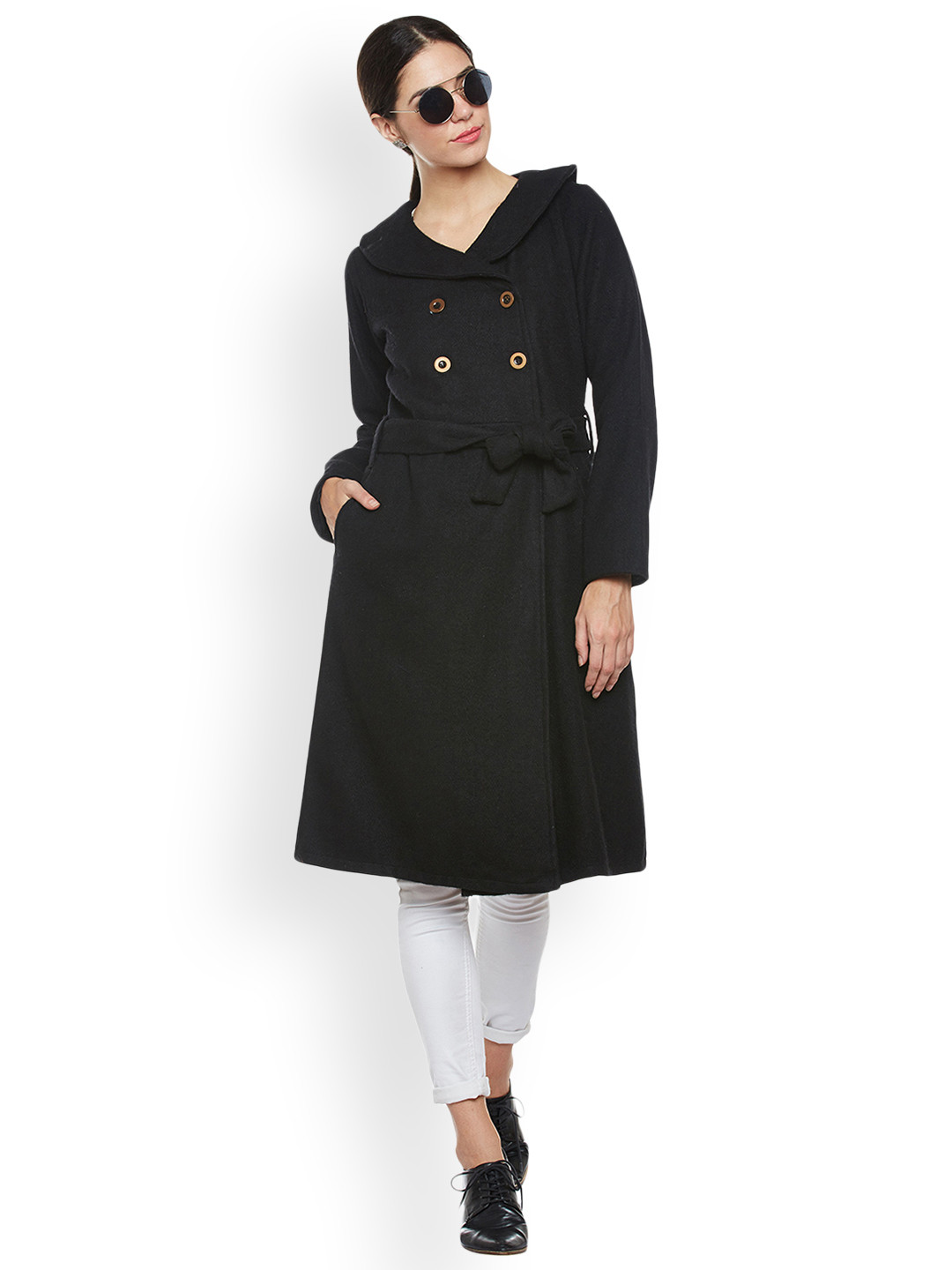 Athena Women Black Trenchcoat