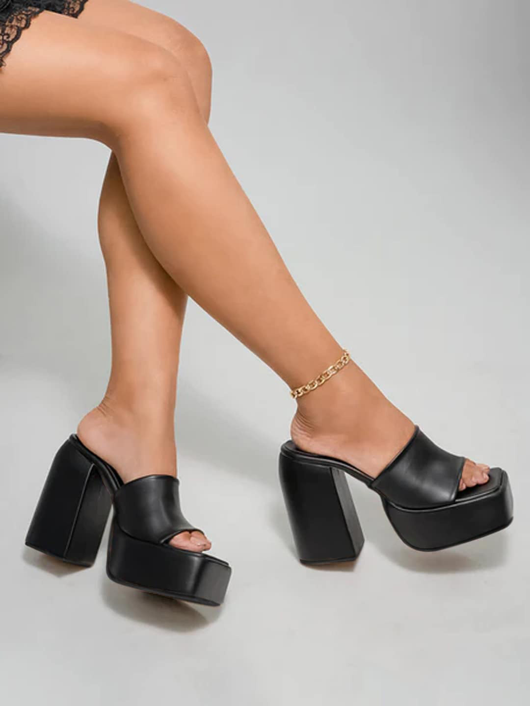 Shoetopia Open Toe Platform Heels