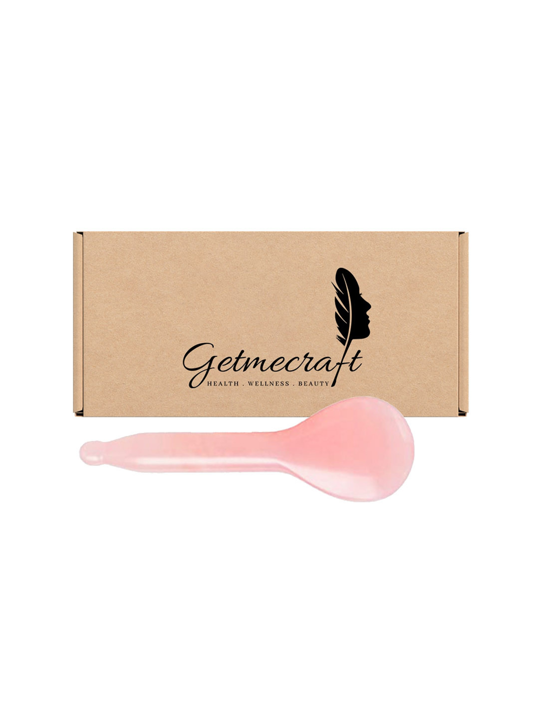 Getmecraft Rose Quartz Spoon Shape Gua Sha Facial Massage Tool - Pink