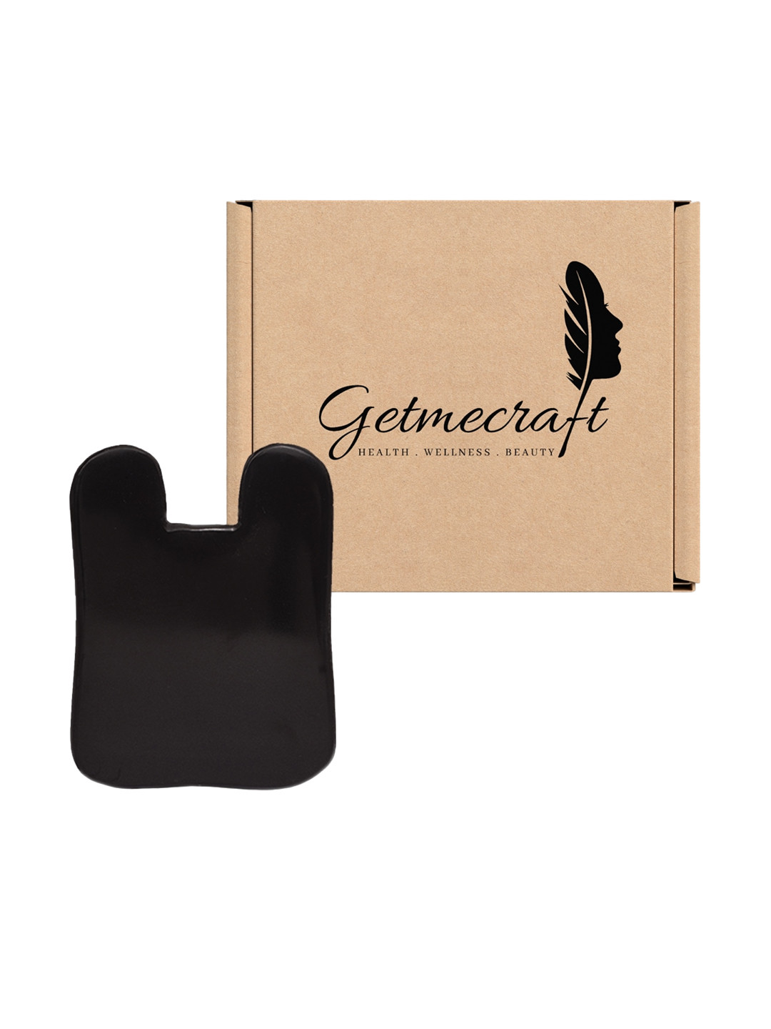 Getmecraft Rabbit Ear Shape Black Obsidian Gua Sha Massage Tool