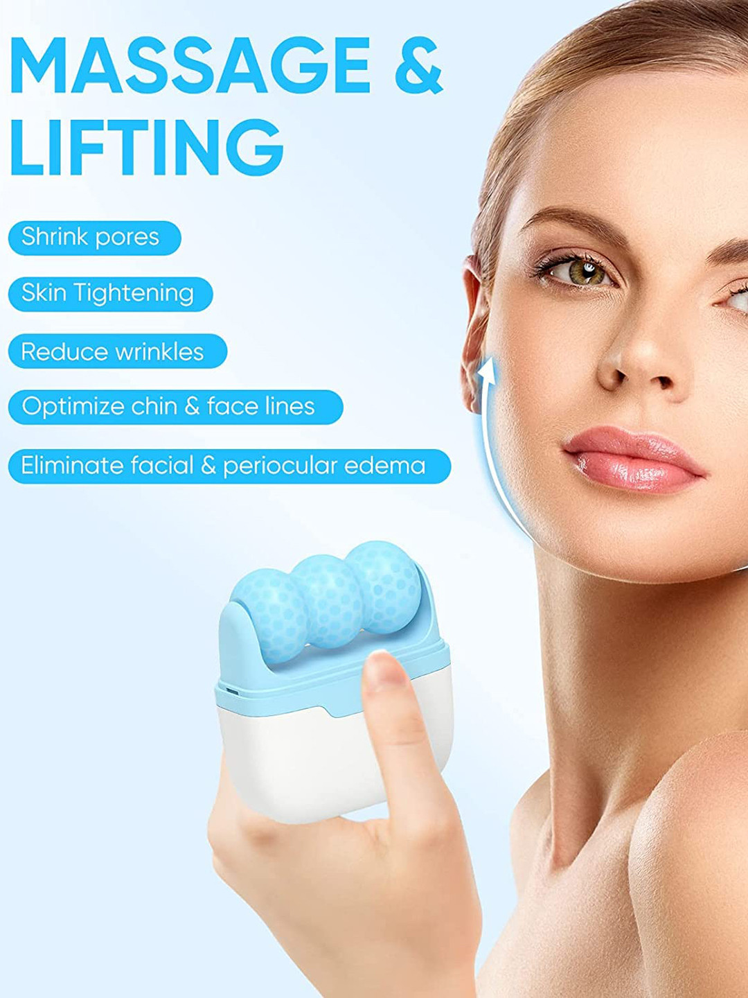 Getmecraft 2 In 1 Puffiness Ice Roller For Face & Eye - Blue