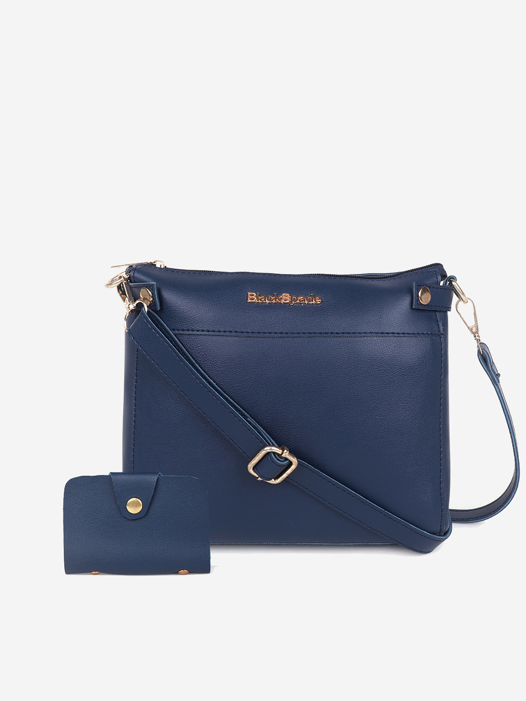 Black Spade Structured Sling Bag with Card Holder