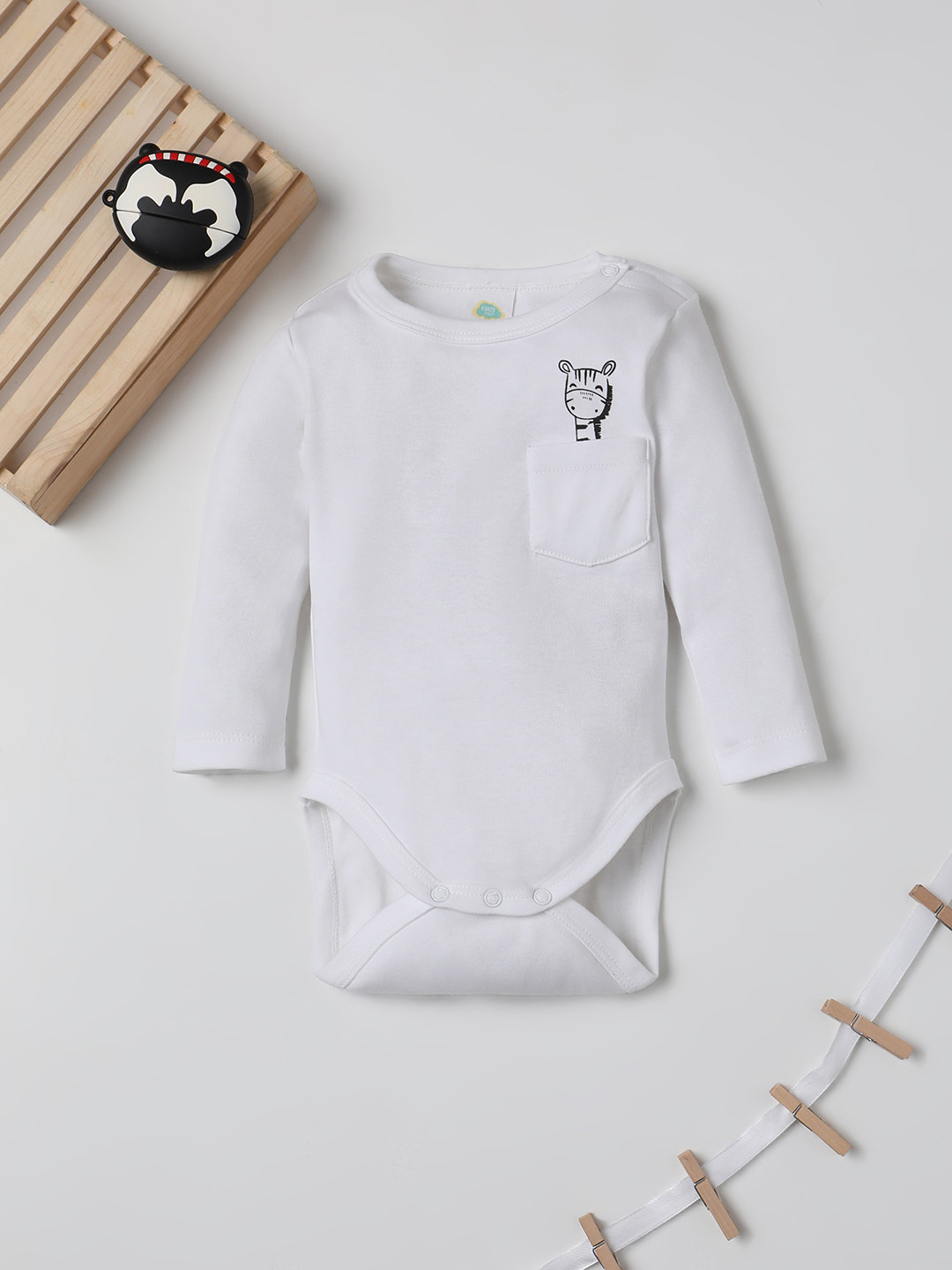 Fancy Fluff Boys Giraffe Printed Pure Cotton Bodysuit