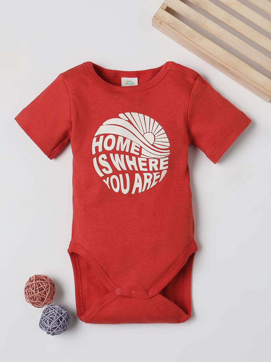 Fancy Fluff Infant Boys Typography Print Knitted Pure Cotton Bodysuit