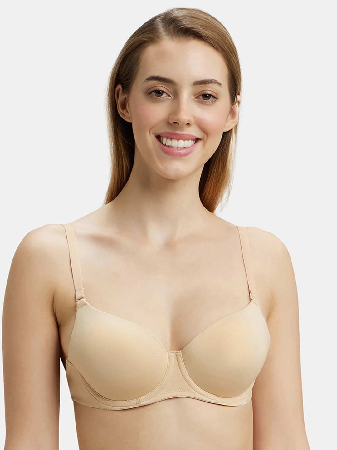 Jockey Wired Padded Soft Touch Microfiber Medium Coverage Multiway Backless Bra-1832