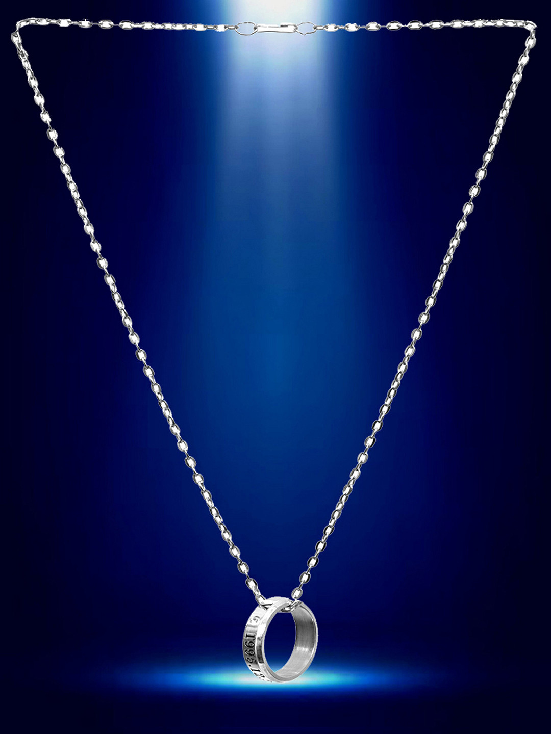 UNIVERSITY TRENDZ Silver-Plated BTS Ring Pendant With Chain