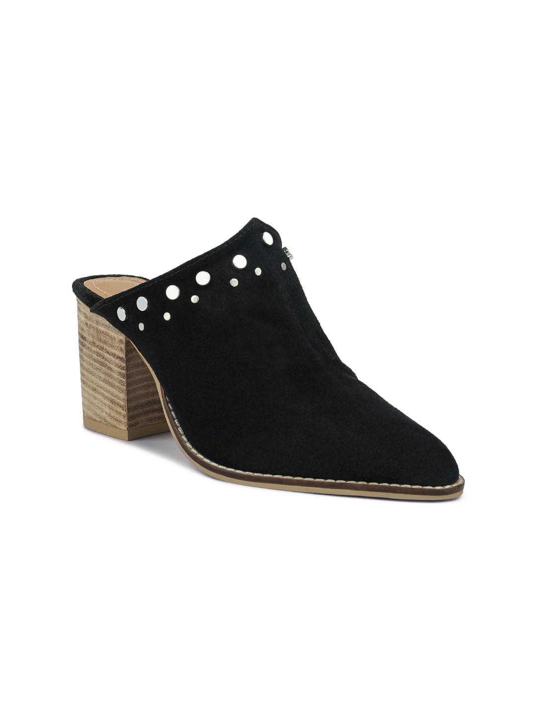 RAG & CO Pointed Toe Suede Block Mules
