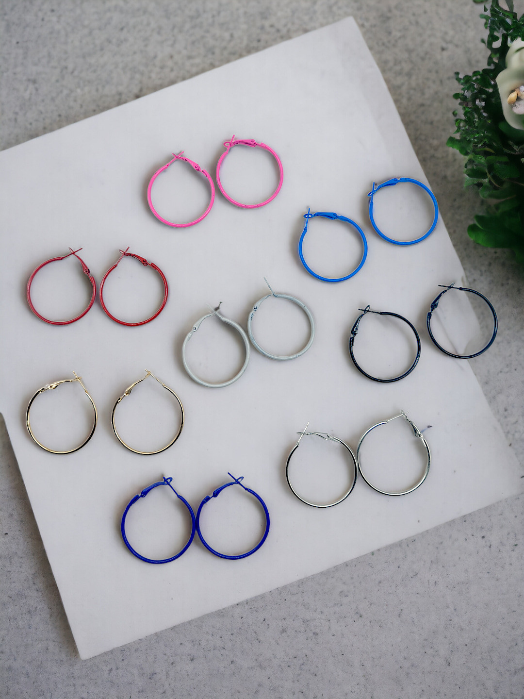 AccessHer Set Of 8 Circular Hoop Earrings