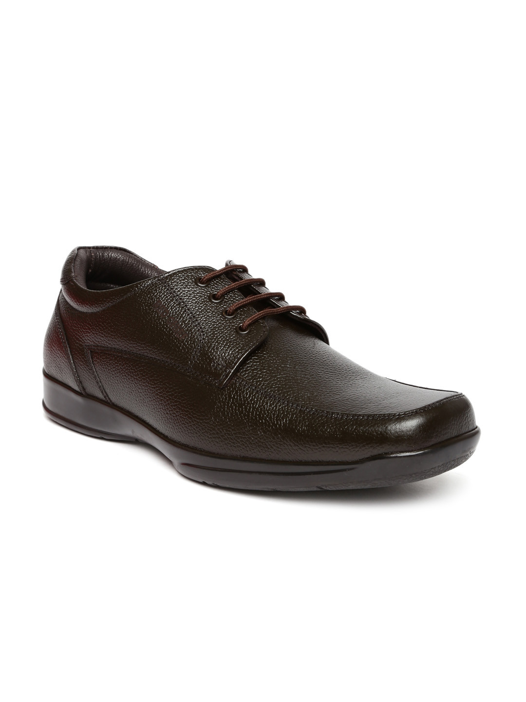 Red Chief Men Brown Leather Formal Derby Shoes
