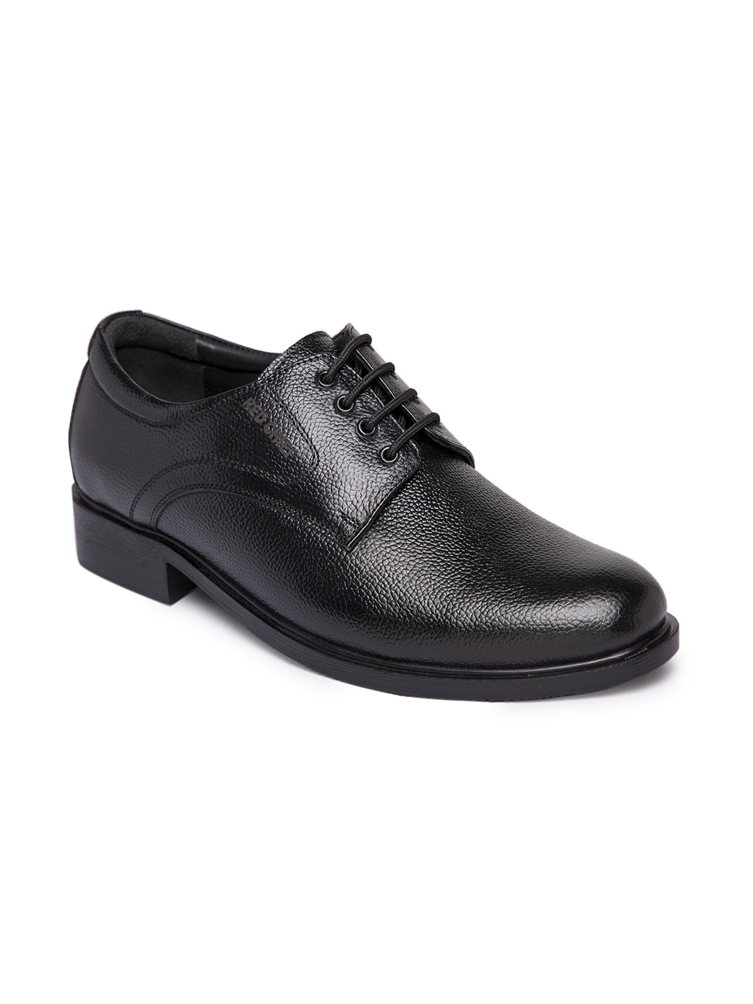 red chief black leather formal shoes