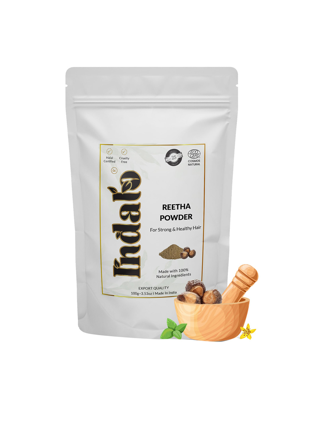 INDALO Natural Reetha Powder for Strong & Healthy Hair - 100 g