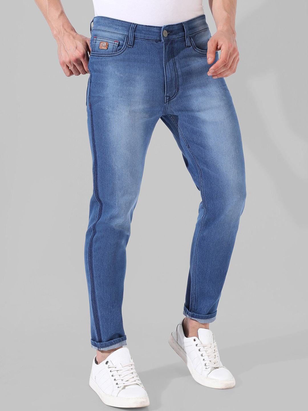 Campus Sutra Men Smart Heavy Fade Mid-Rise Stretchable Jeans
