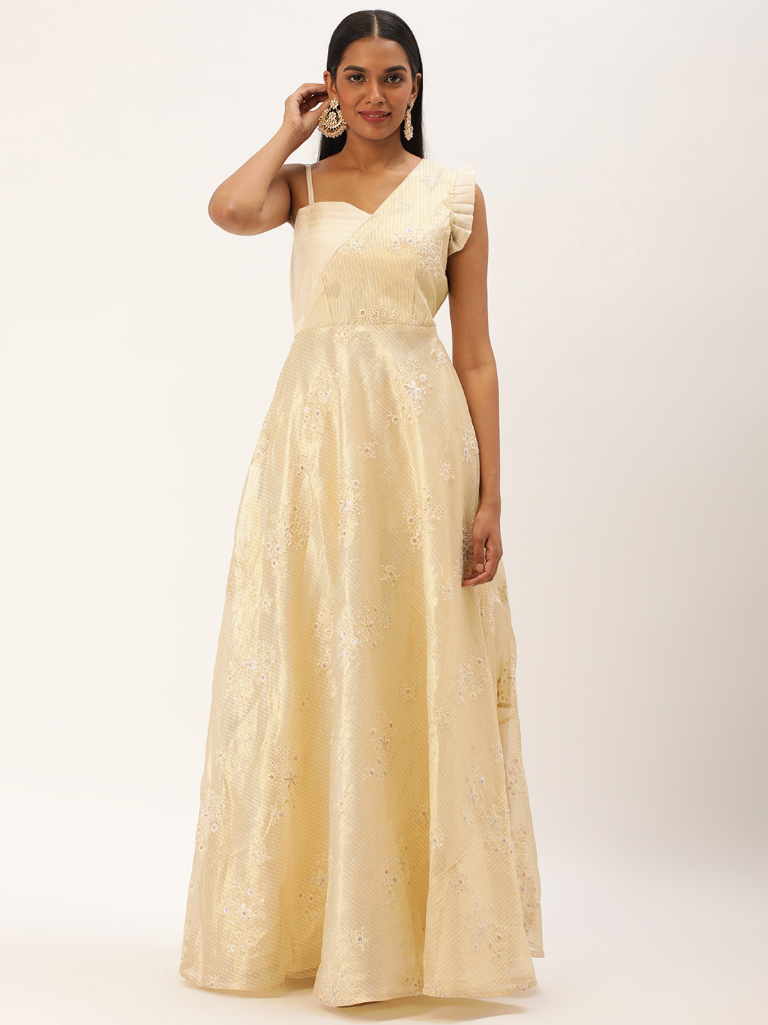 Ethnovog Art Silk Embroidered Gown