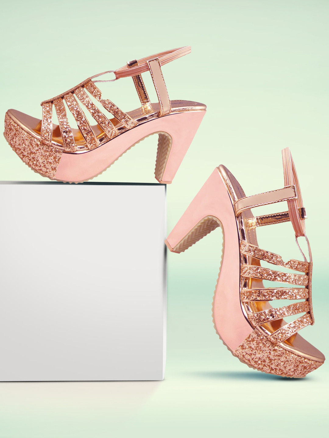 Action Open Toe Synthetic Platform Heels