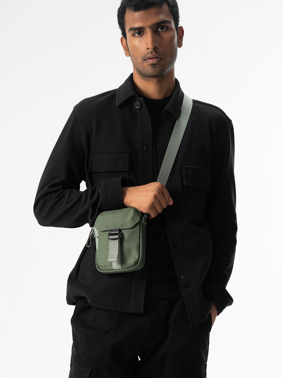 DailyObjects Kelp Recycled Cobble Phone Messenger Bag
