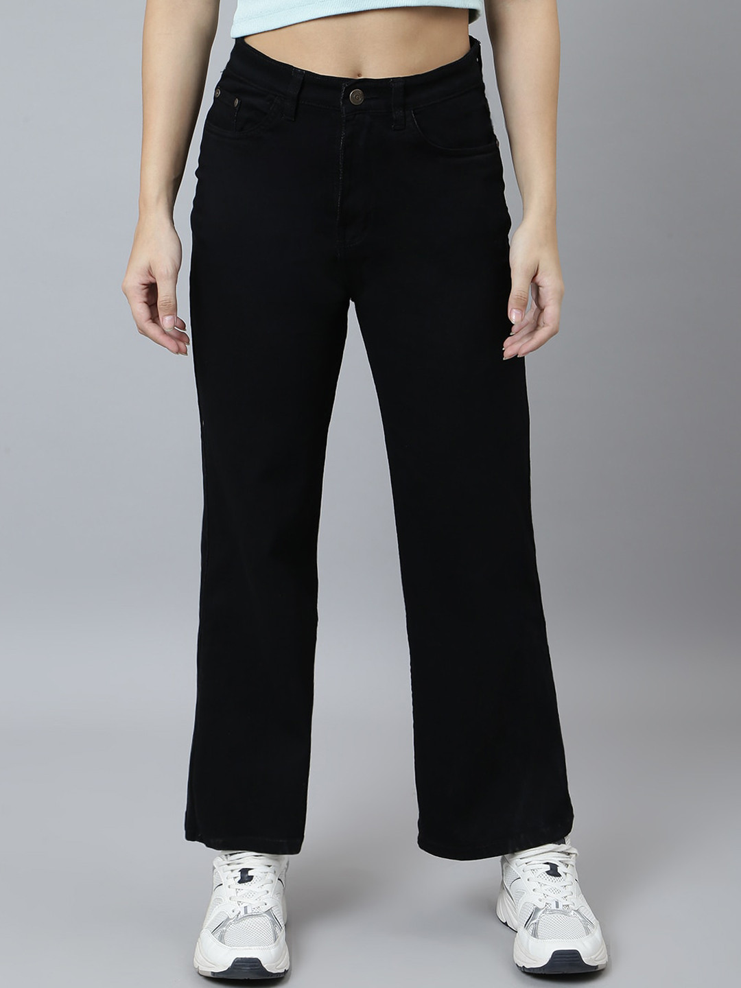 GUTI Women Bootcut High-Rise Stretchable Cotton Jeans