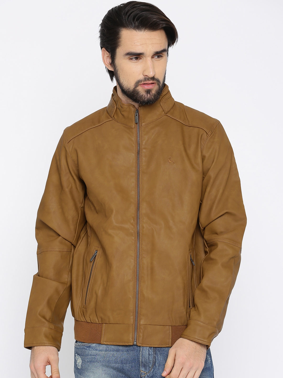Parx Men Brown Solid Bomber Jacket