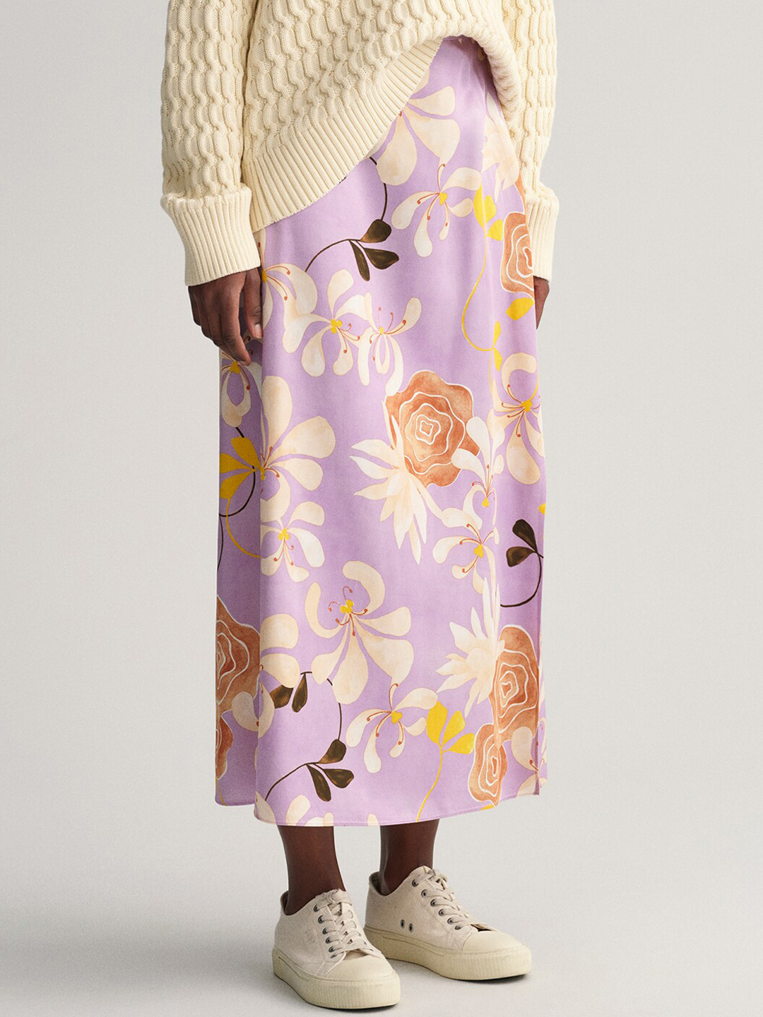 GANT Floral Printed Straight Maxi Skirt