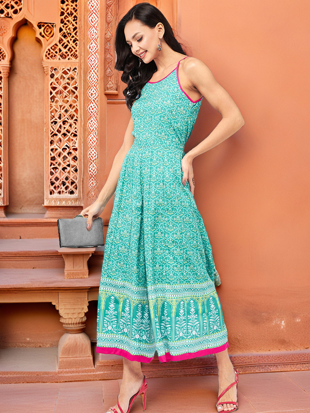Pannkh Floral Printed Sleeveless Basic Jumpsuit