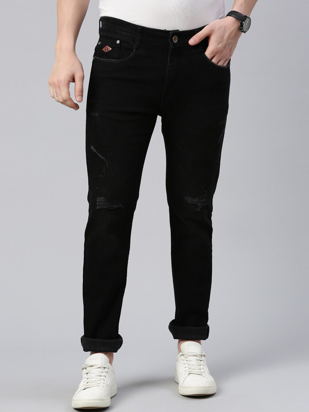 CINOCCI Men Slim Fit Clean Look Cotton Jeans