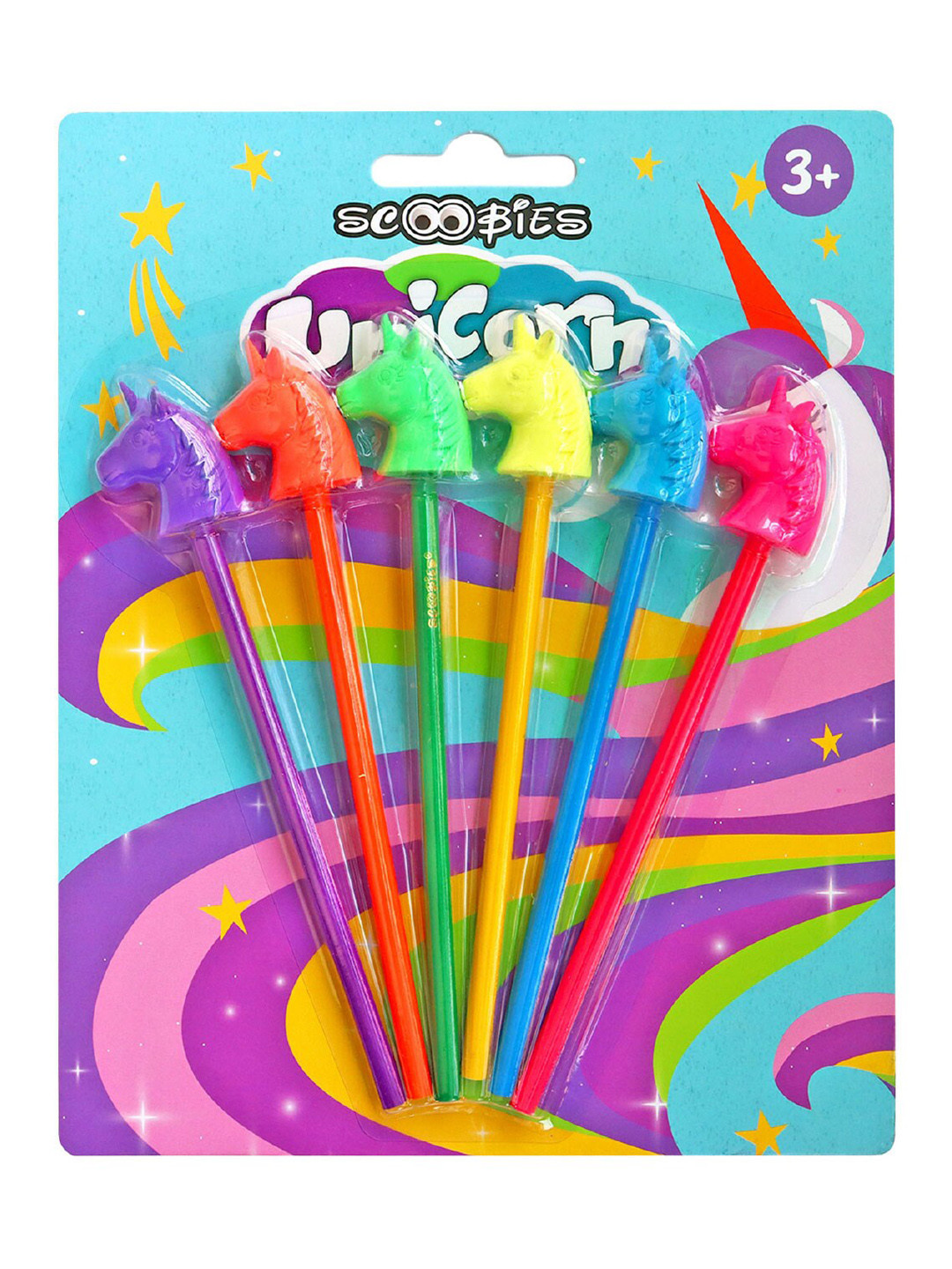 SCOOBIES 6 Pcs Unicorn Pencil Head Set