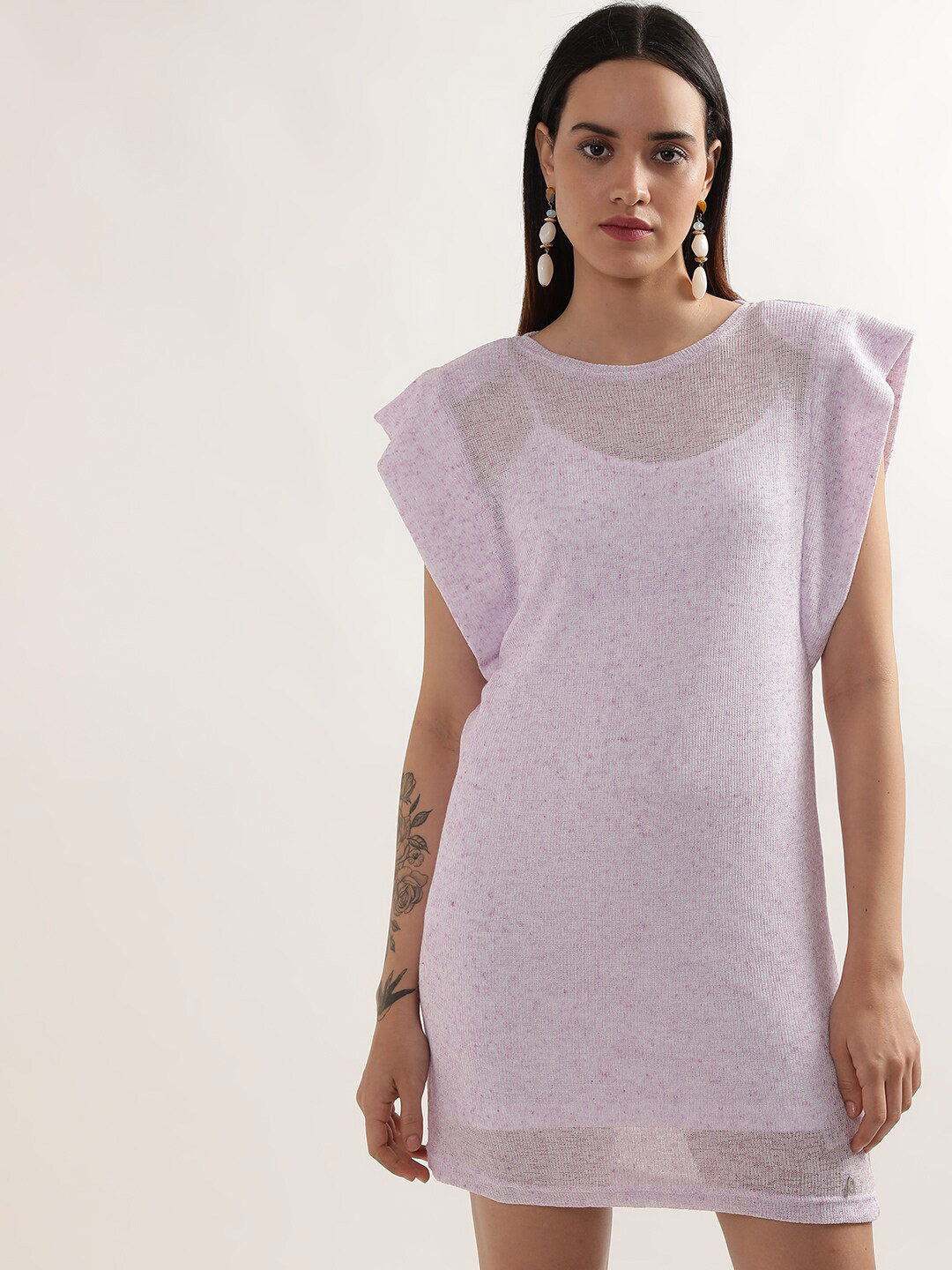 ELLE Flutter Sleeves T-shirt Dress