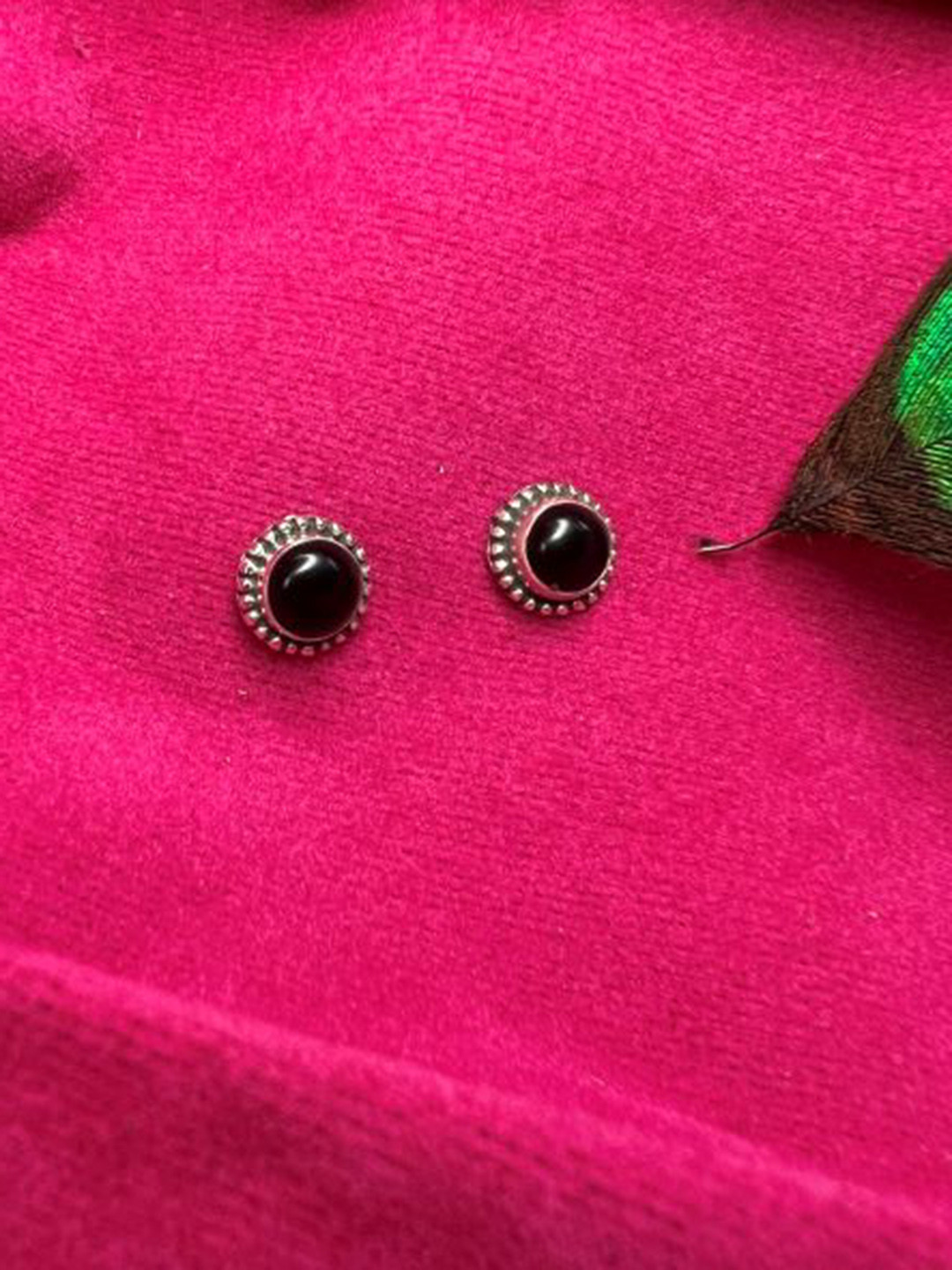 Arte Jewels Sterling Silver-Plated Circular Studs Earrings