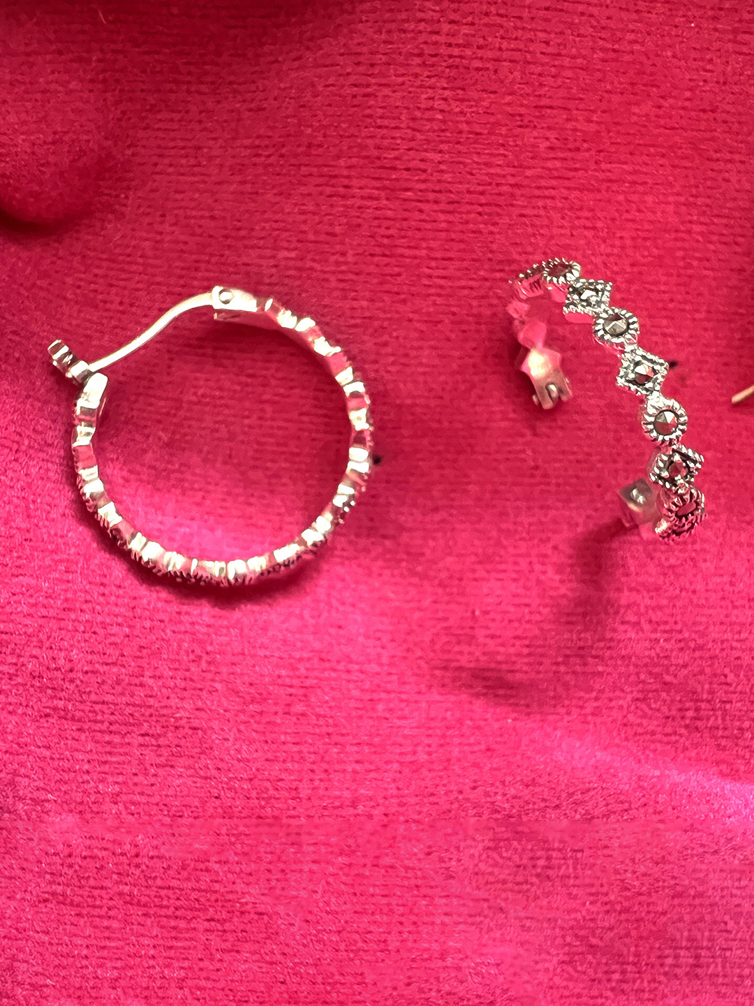 Arte Jewels Silver-Plated Circular Studded Hoop Earrings