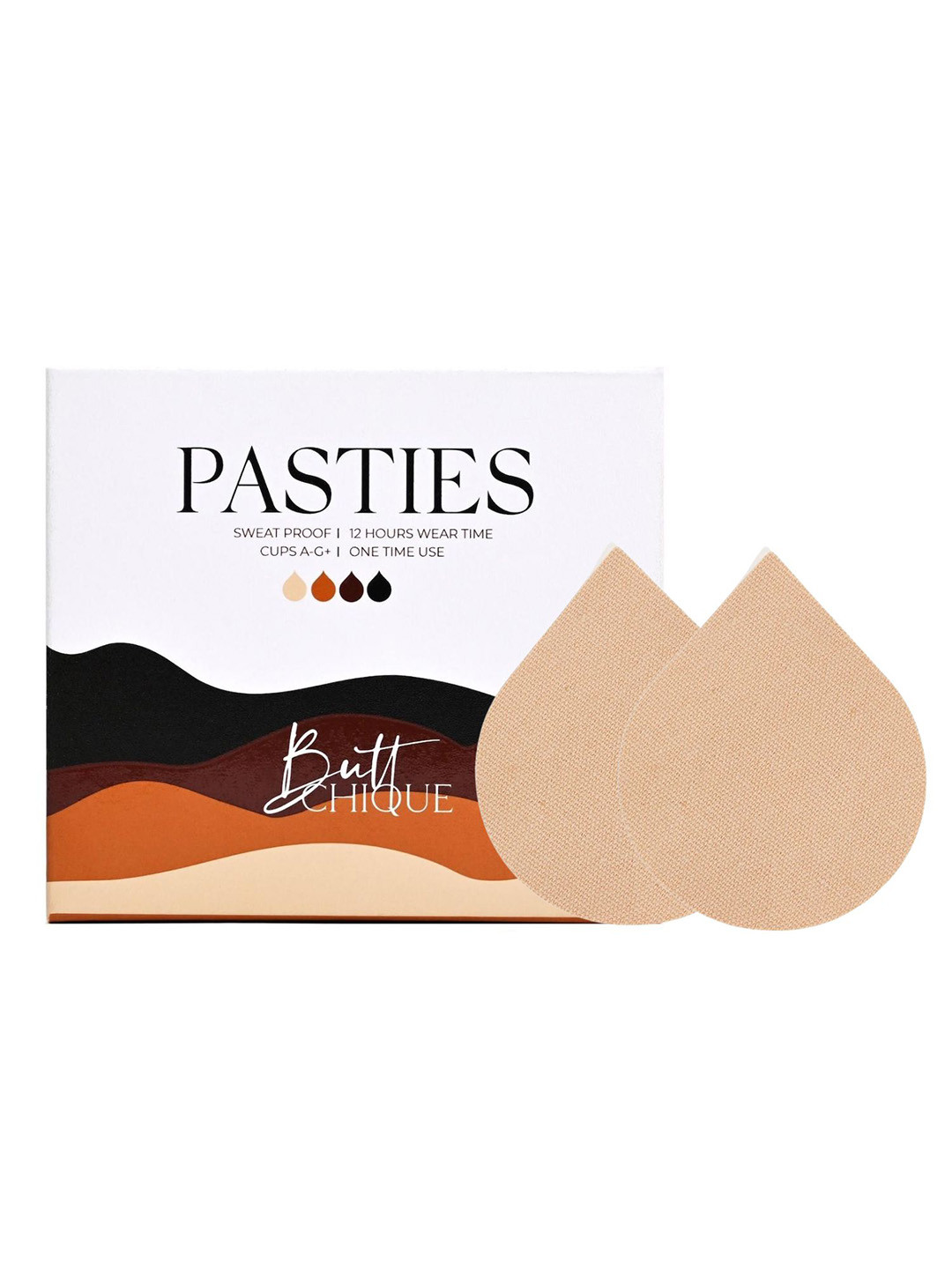 Butt-Chique Set Of 25 Nude Coloured Solid Sweat Proof Cotton Nipple Pasties