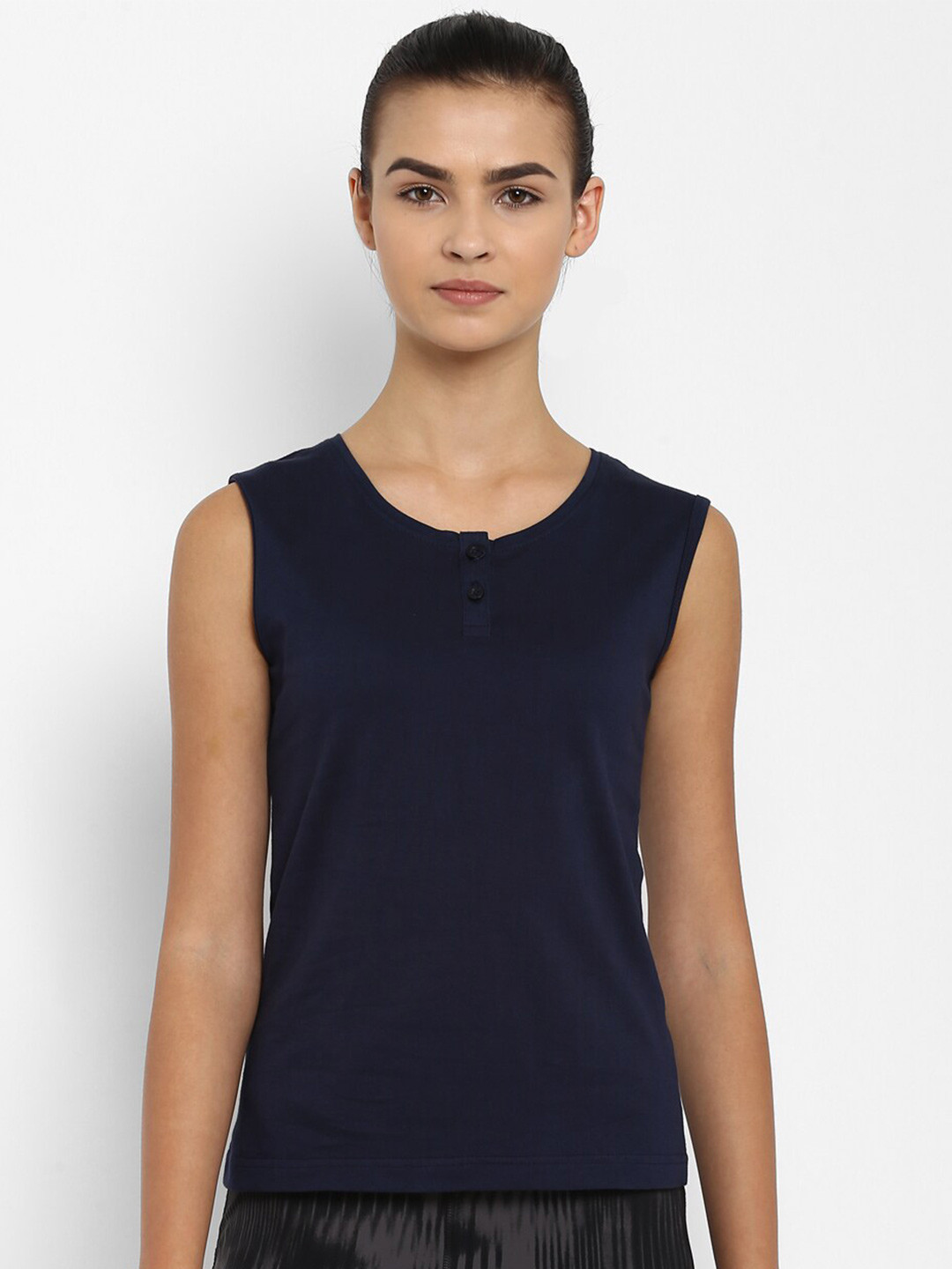 appulse Henley Neck Sleeveless Cotton T-Shirt