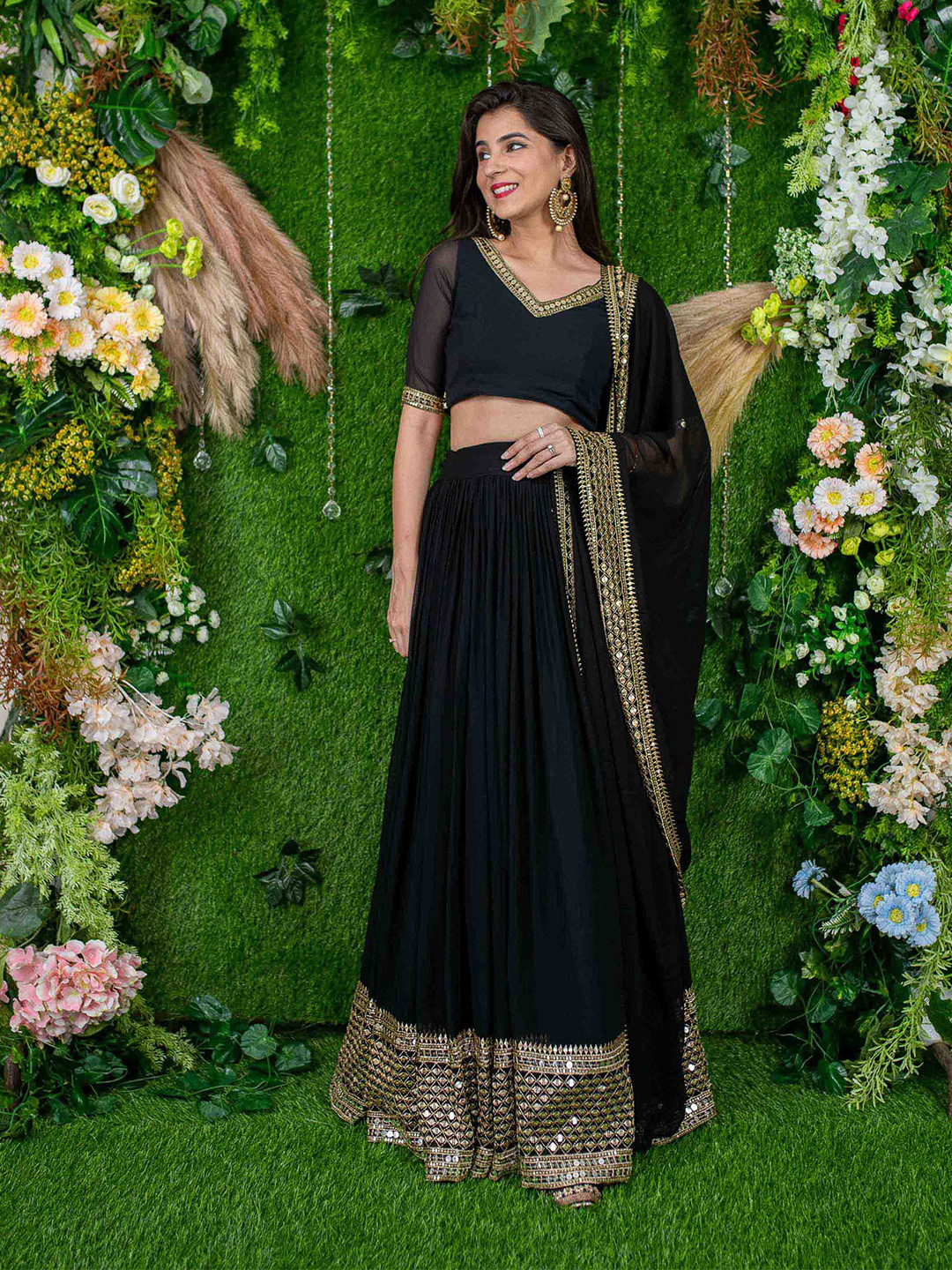 Label Shaurya Sanadhya Sequinned Ready to Wear Lehenga & Blouse With Dupatta