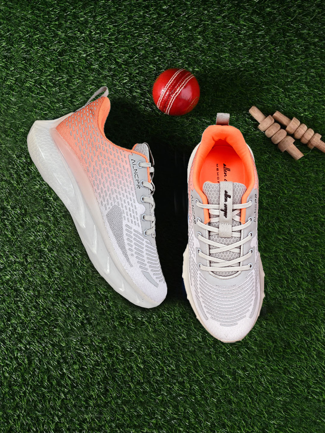 Allen Cooper Men Mesh Memory Foam Non-Marking Running Shoes