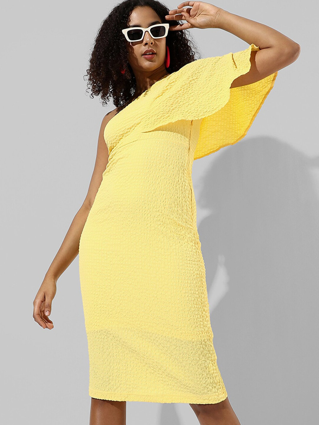 Campus Sutra Flared Sleeve Sheath Dress