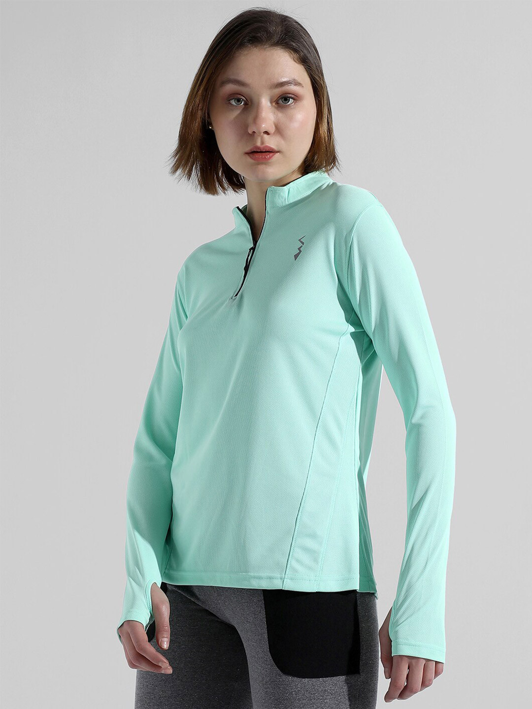 Campus Sutra Band Collar Drop Shoulder Sleeves Sports T-shirt