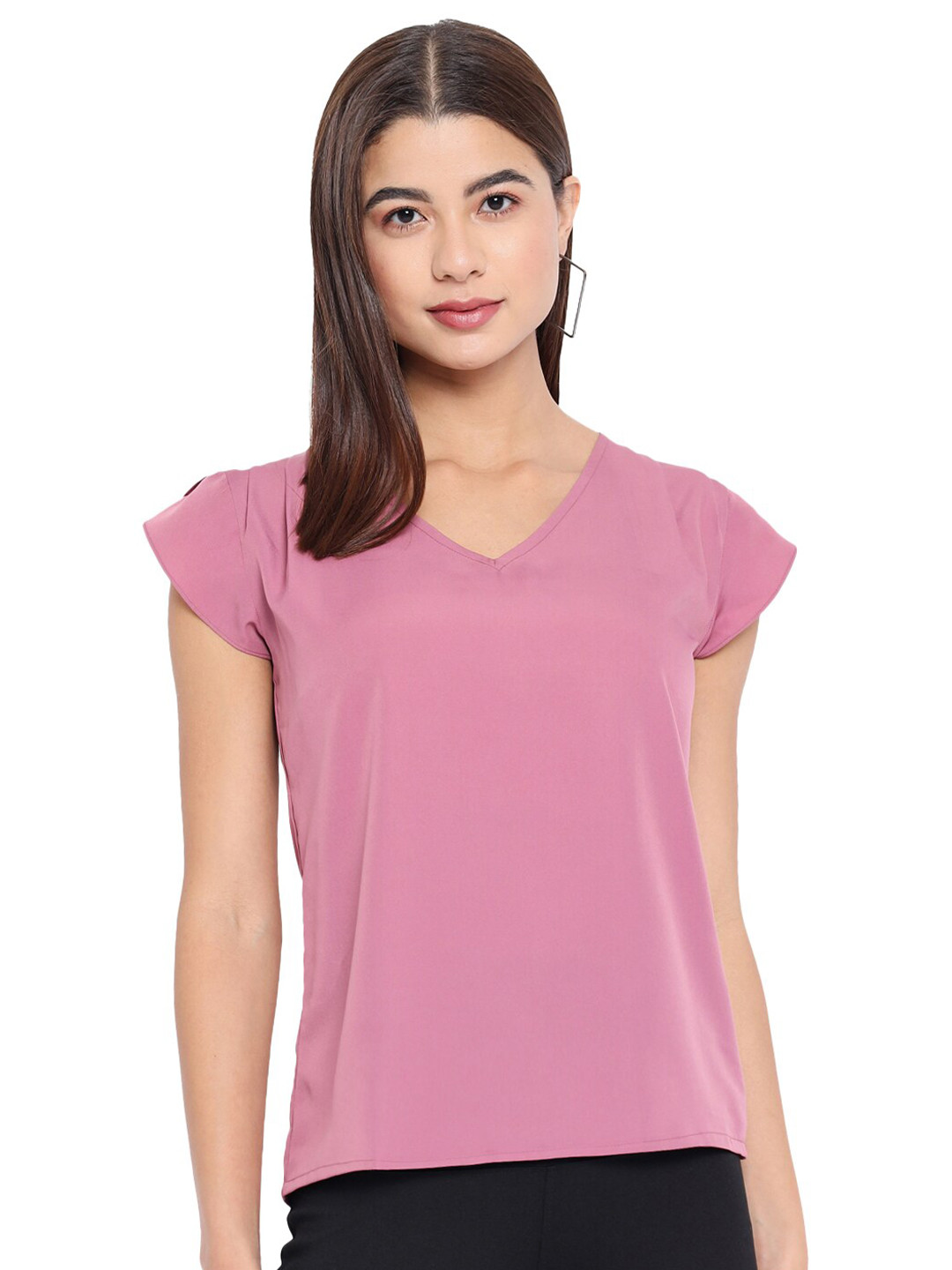 ALL WAYS YOU V-Neck Cap Sleeves Top