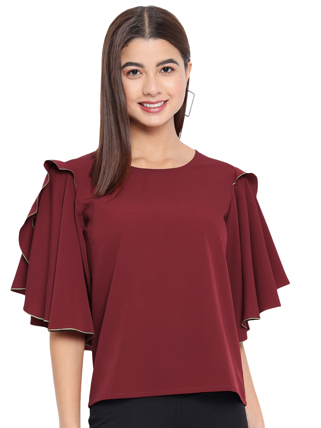 ALL WAYS YOU Flutter Sleeves Regular Top