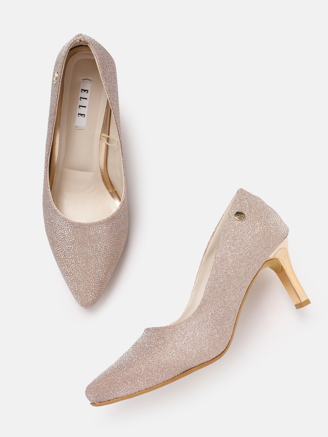 ELLE Party Slim Heel Shimmer Pumps