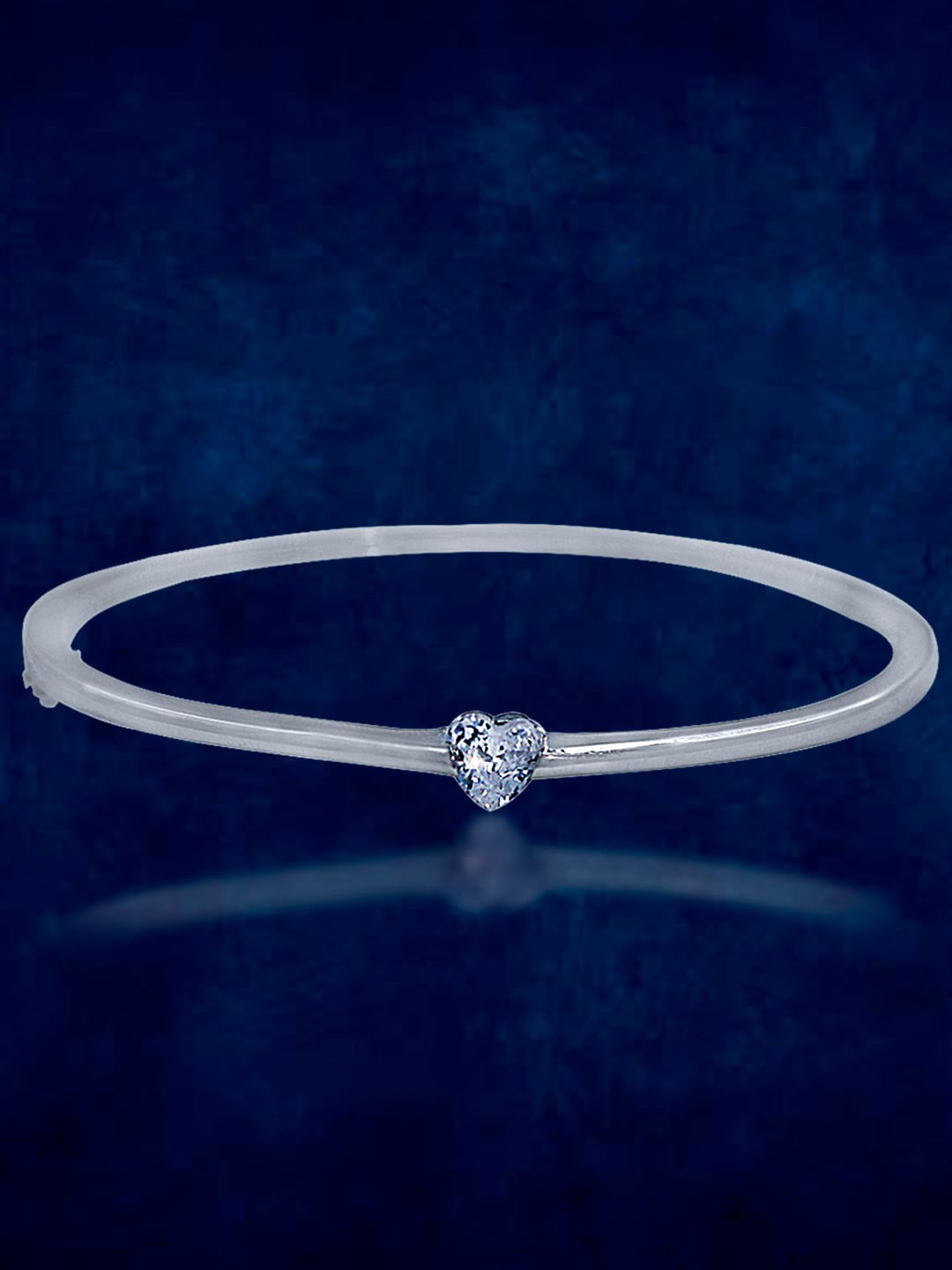 Taraash Silver-Plated 925 Sterling Silver American Diamond-Studded Bangle