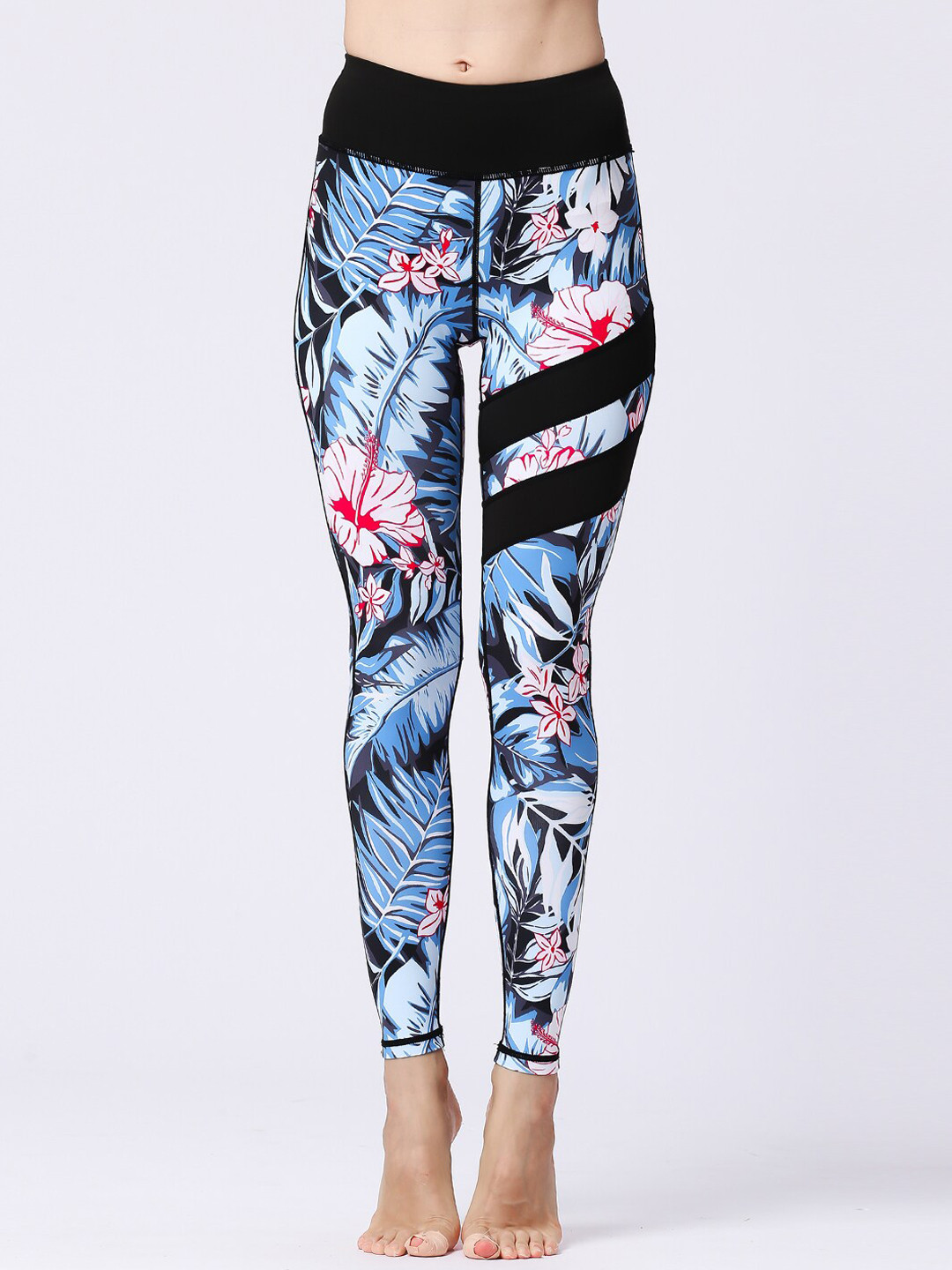 JC Collection Women Floral Printed Ankle-Length Gym Tights