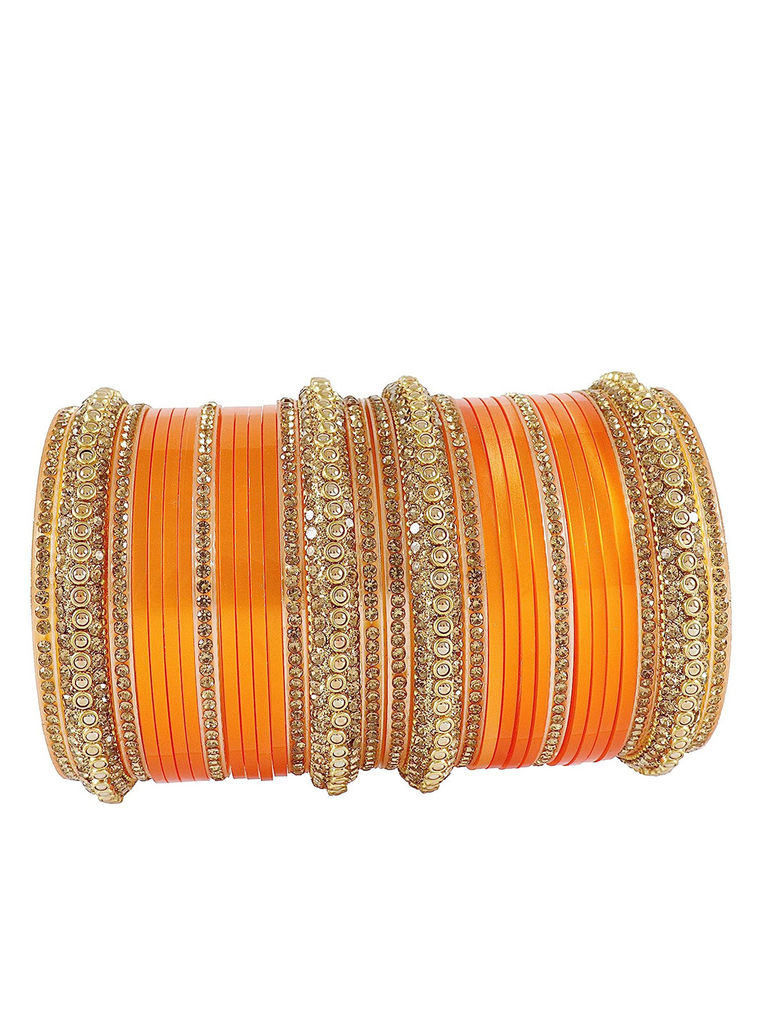 NMII Set Of 30 Zircon Gemstone Studded Plastic Bangles