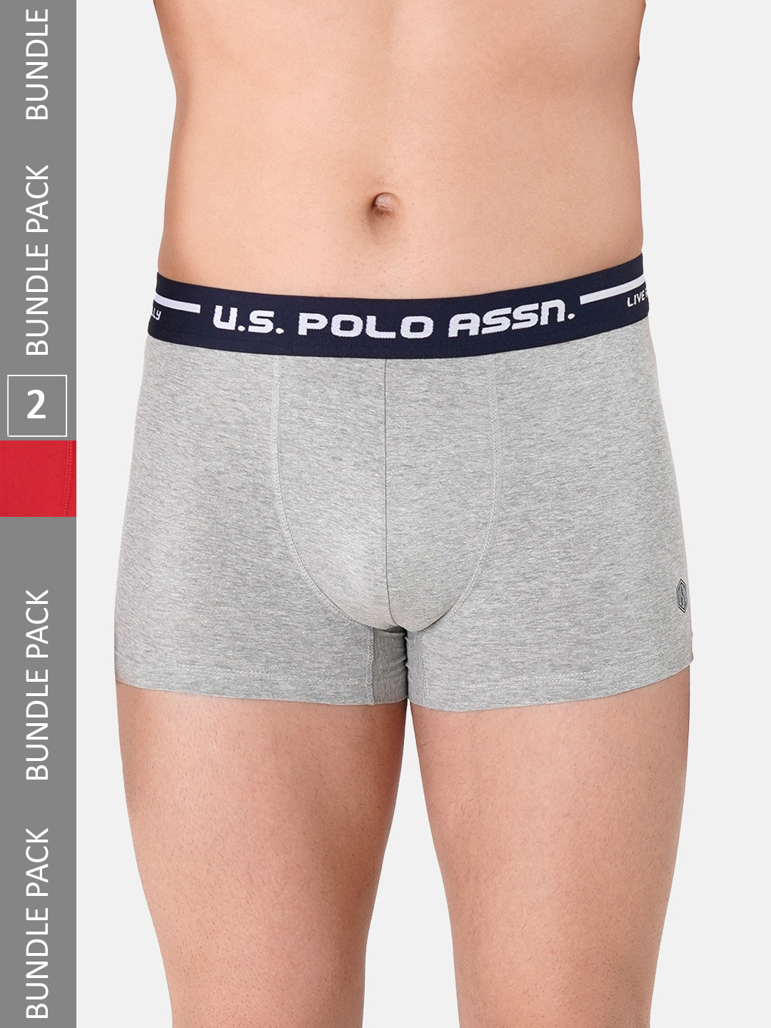 U.S. Polo Assn. Men Pack Of 2  Brand Logo Printed IYAK Trunks IYAI-RG0-P2