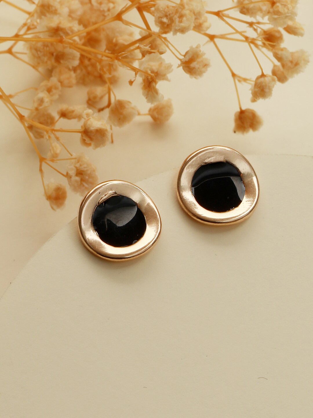 PRITA BY PRIYAASI Rose Gold-Plated Contemporary Studs Earrings