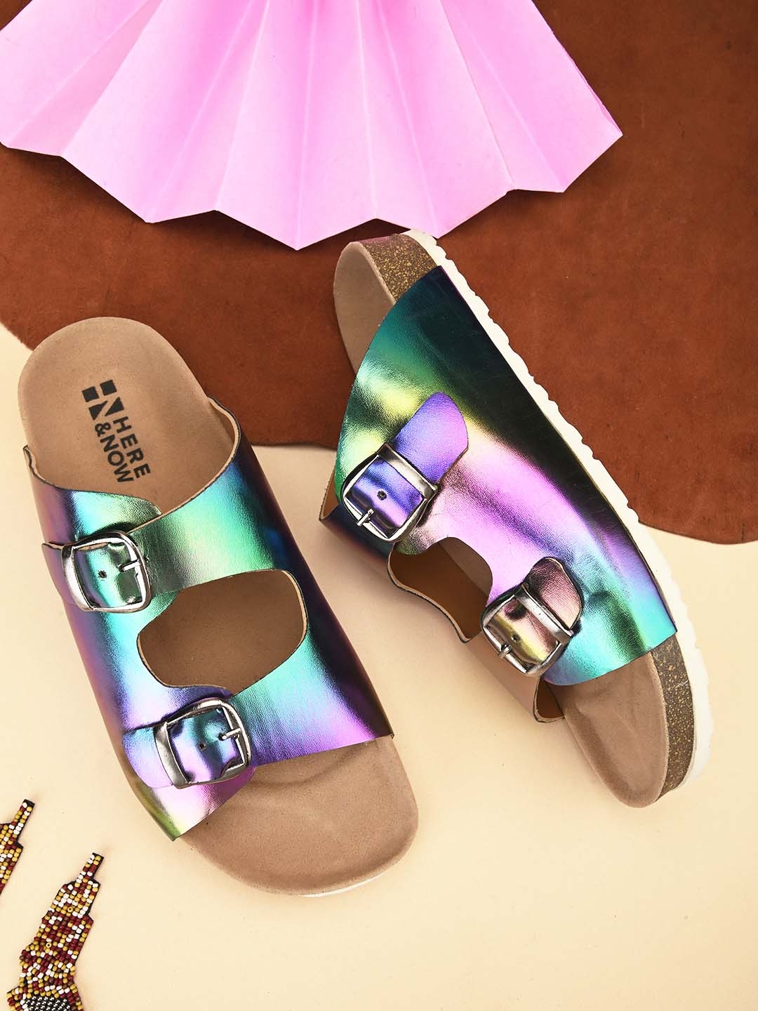 Buy El Paso Women Open Toe Two Straps Comfort Sandals With Buckle