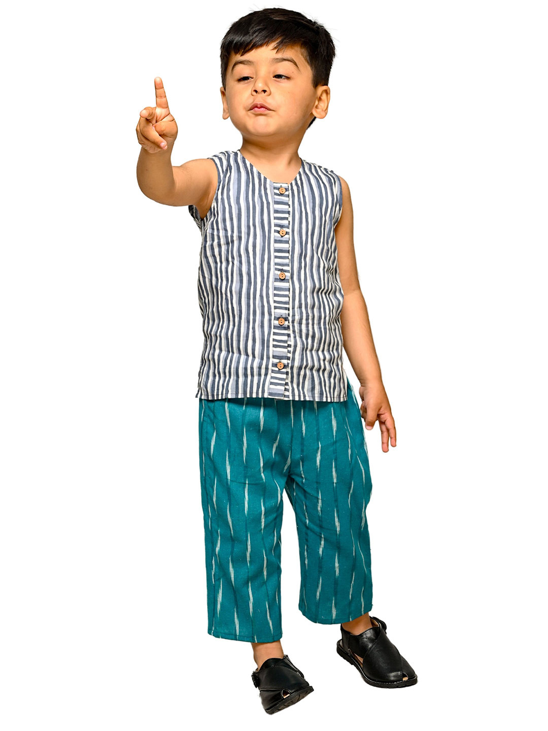 Tiny Bunnies Boys Printed Pure Cotton Shirt with Trousers