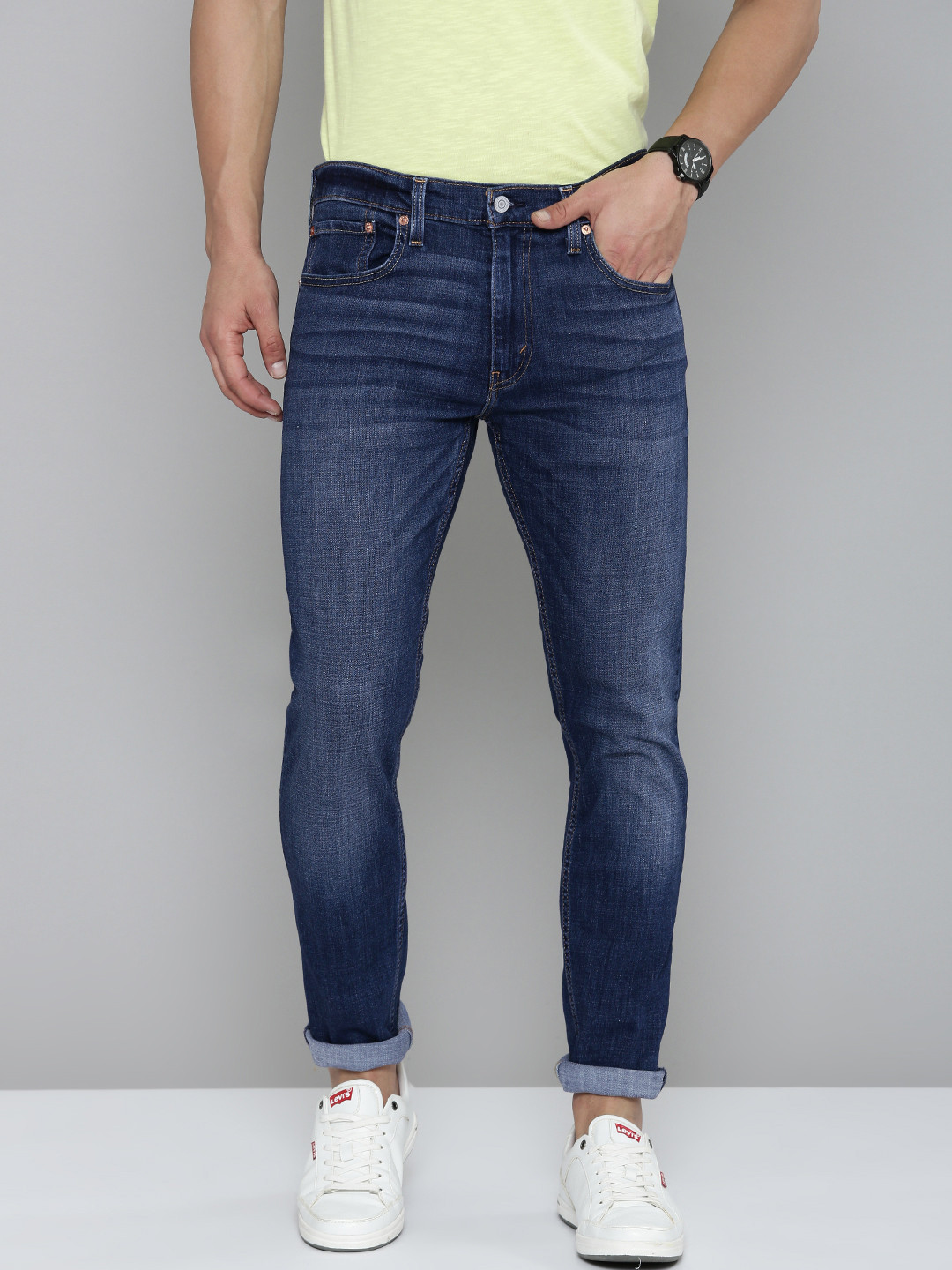 Levis Men 512 Slim Tapered Fit Heavy Fade Stretchable Jeans