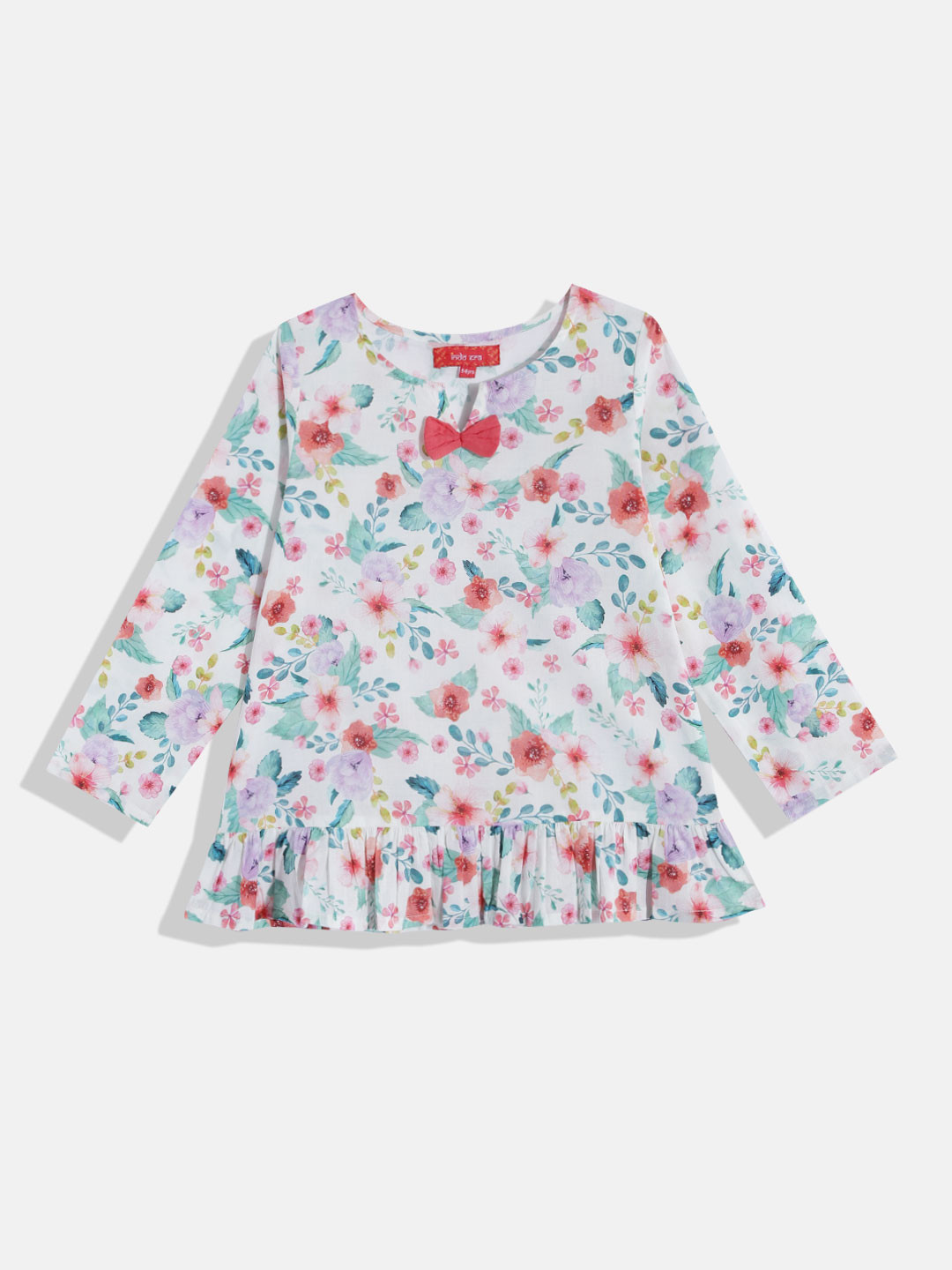 Indo Era Floral Print Cotton Top