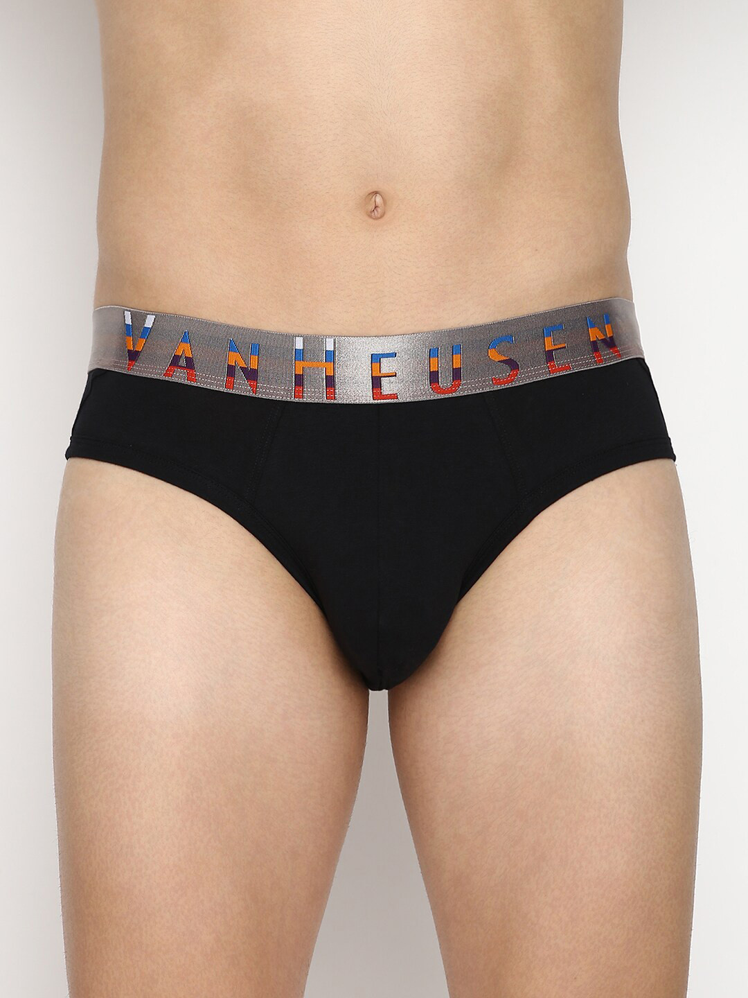 Van Heusen Innerwear Men Black Solid Colour Fresh Ultra Soft Brief