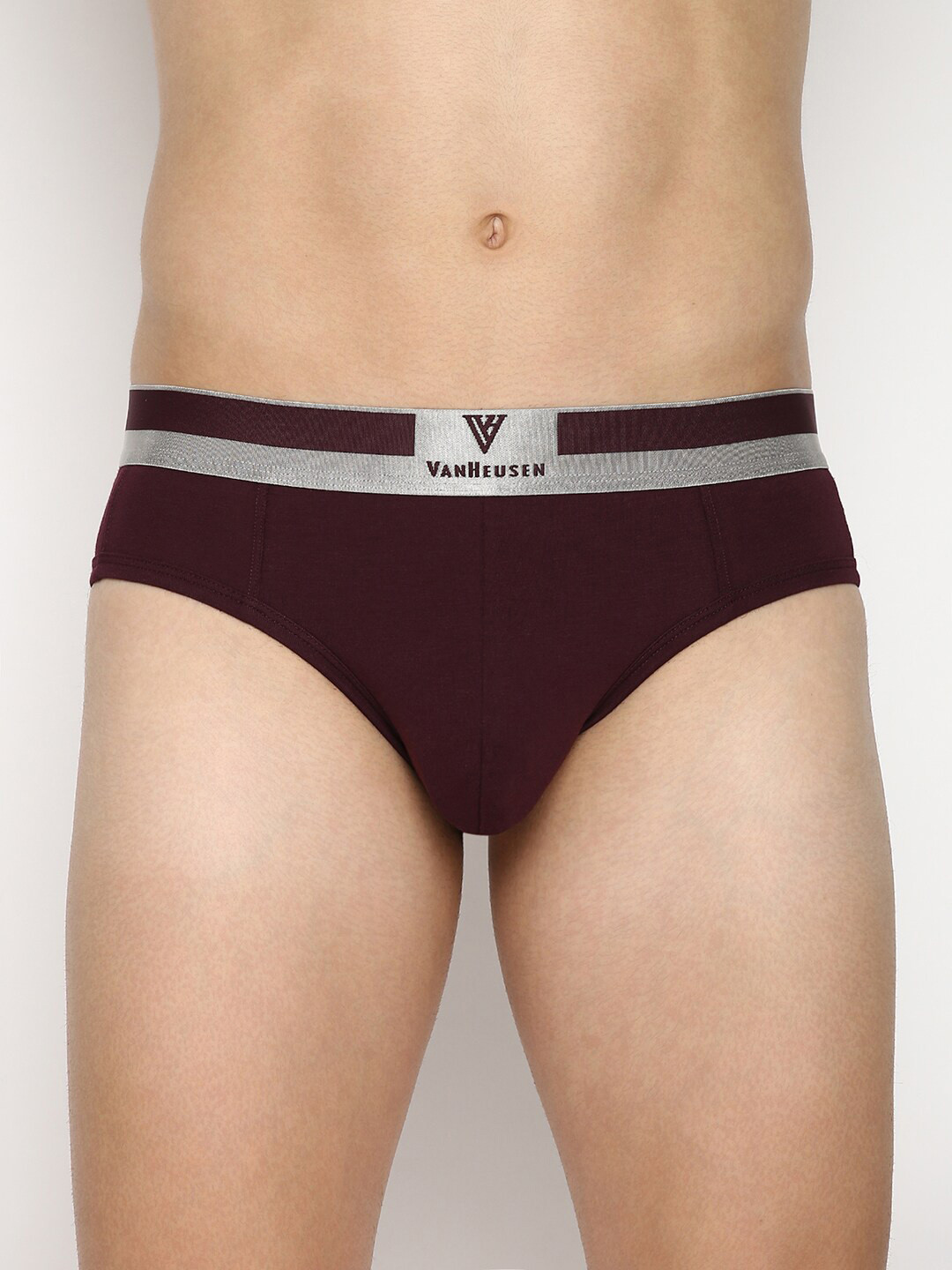 Van Heusen Innerwear Men Port Wine Solid Colour Fresh Ultra Soft Brief IH6BR1PPW20002