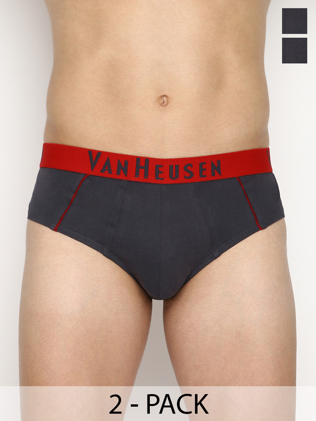 Van Heusen Innerwear Men Pack Of 2 Ultra Soft Durable Elastic Basic Briefs